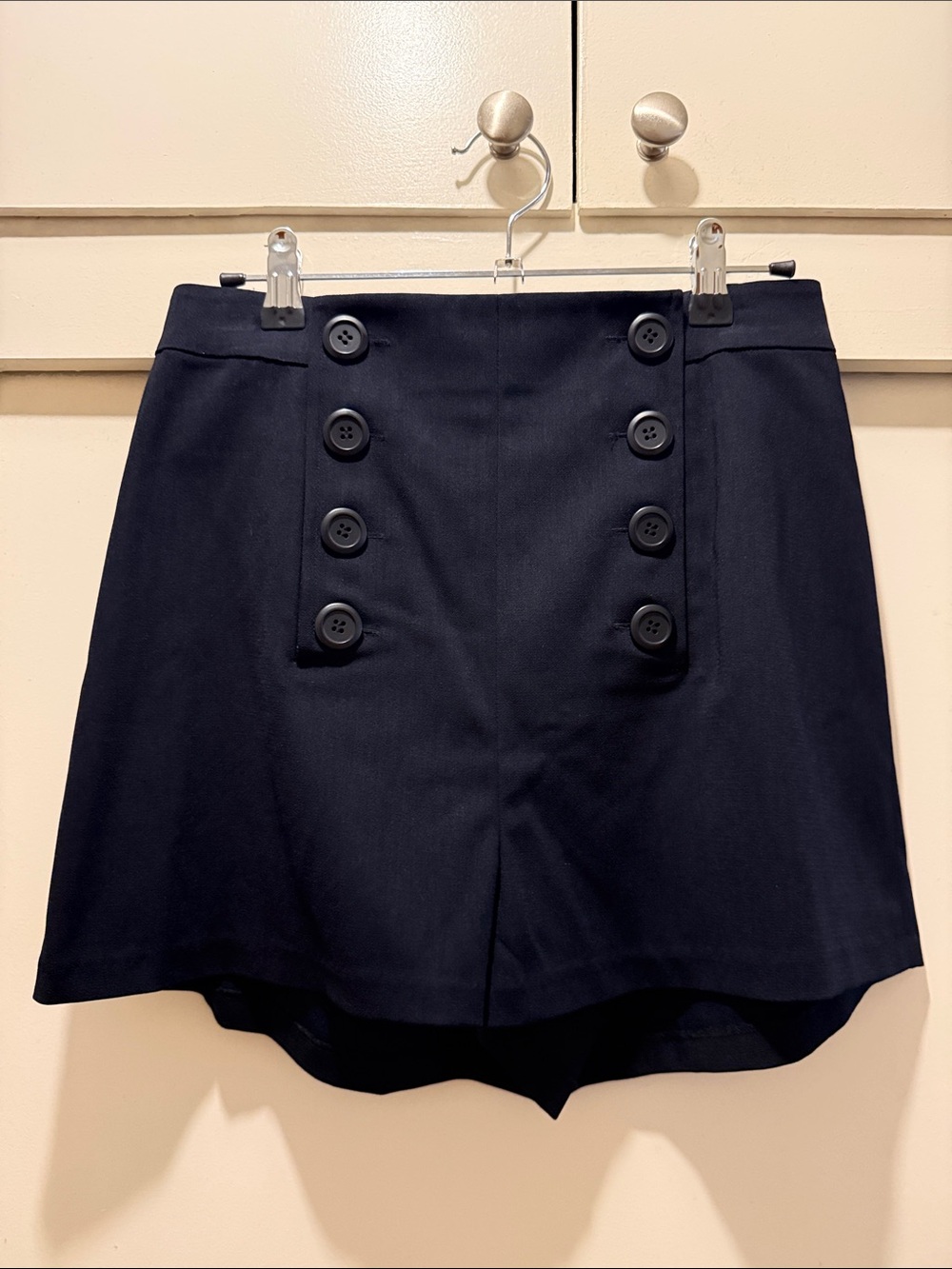 BB Dakota Navy High-Waist Double-Button Shorts